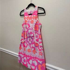 Lilly Pulitzer Floral Pink and Orange Sleeveless Dress